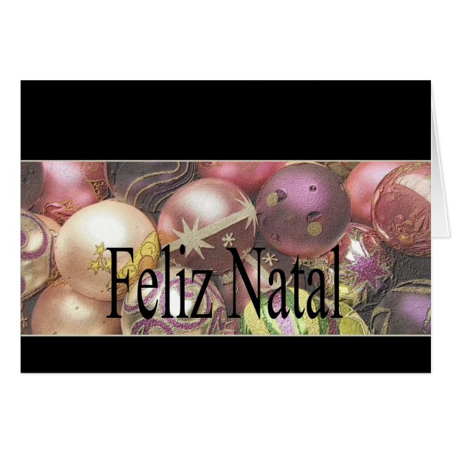 Feliz Natal - Portuguese Christmas Card (Front Horizontal)