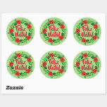 Feliz Natal Portuguese Merry Christmas Classic Round Sticker<br><div class="desc">Stickers - - Feliz Natal Portuguese Merry Christmas  - - You can edit this text if you like - -  - - See the Collections in my store for the Matching Plates,  Napkins,  Coasters,  Placemats,  Balloons and much more,  - -  in this and other Christmas designs.</div>