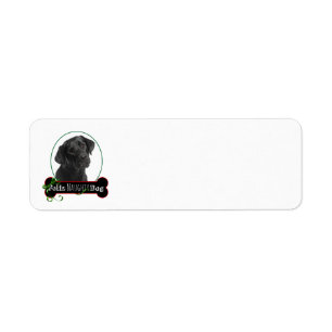Feliz Naughty Black Lab Return Address Label