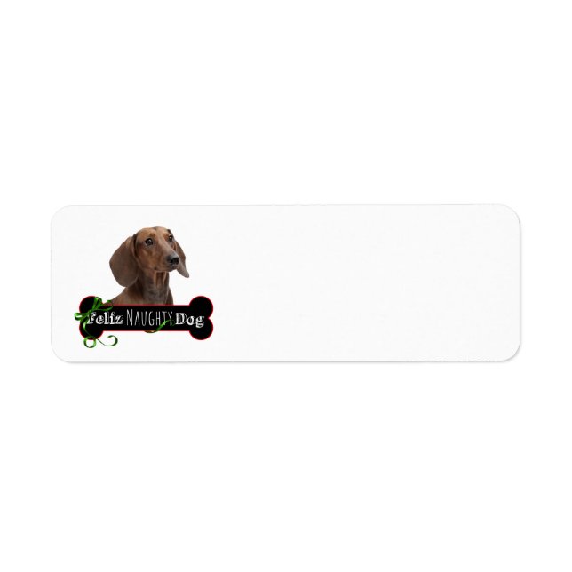 Feliz Naughty Dachshund Return Address Label (Front)
