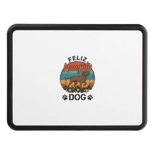Feliz Naughty Dog Brown Retro Sun Paw Prints Hitch Cover