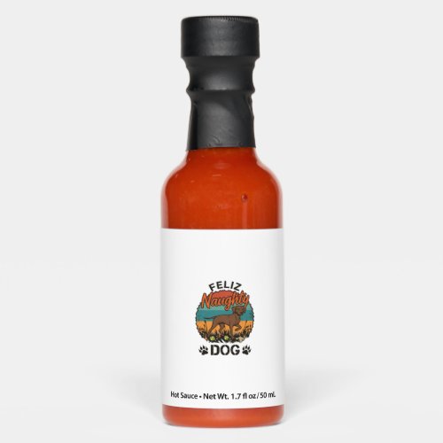 Feliz Naughty Dog Brown Retro Sun Paw Prints Hot Sauces