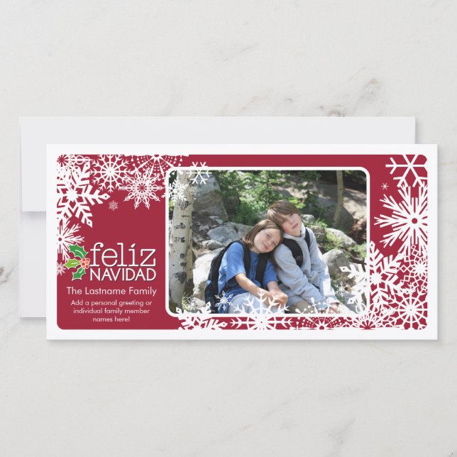 Feliz Navidad - 1 photo Holiday Card (Front)