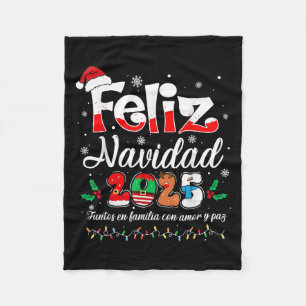Feliz Navidad 2025 Matching Family Spanish Christm Fleece Blanket