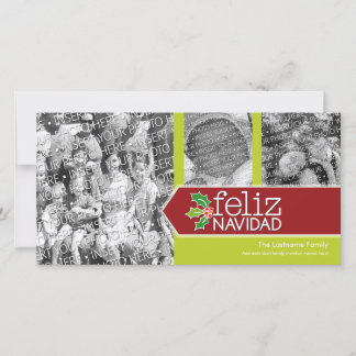 Feliz Navidad - 3 photo collage Holiday Card