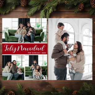 Feliz Navidad 4 Photo Flat Holiday Card