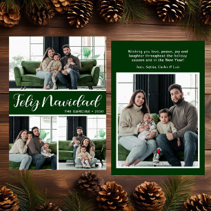 Feliz Navidad 4 Photo Flat Holiday Card
