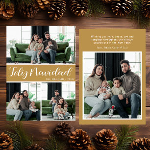 Feliz Navidad 4 Photo Flat Holiday Card
