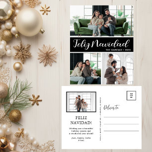 Feliz Navidad 4 Photo Holiday Postcard