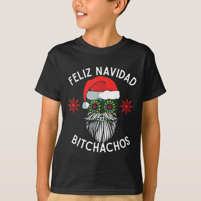 Feliz Navidad Achos Funny Spanish Merry Christmas  T-Shirt (Front)