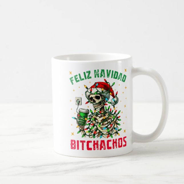 Feliz Navidad Achos Shirt Merry Xmas Christmas Lig Coffee Mug (Right)