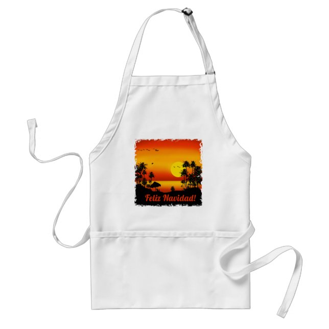 feliz Navidad Adult Apron (Front)