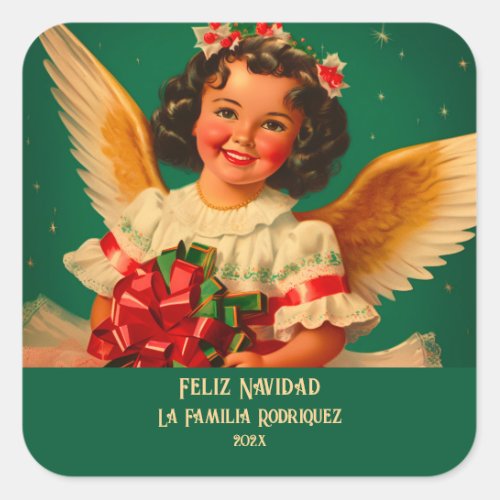 Feliz Navidad Angel Christmas Sticker