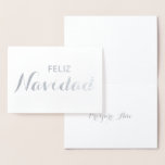 Feliz Navidad Año Spanish Elegant Script Christmas Foil Card