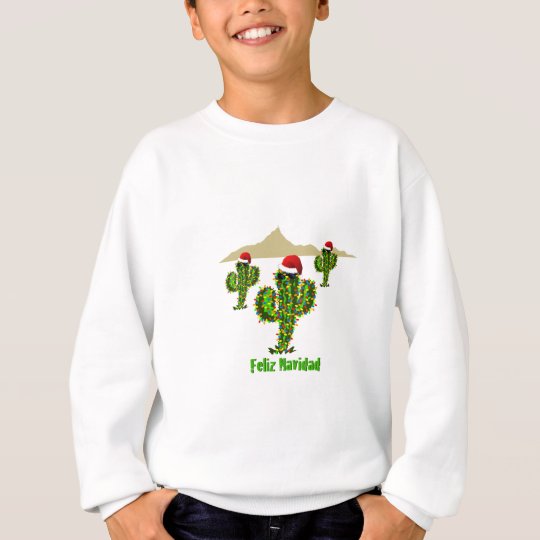 Feliz Navidad - Arizona Christmas Saguaro Lights Sweatshirt