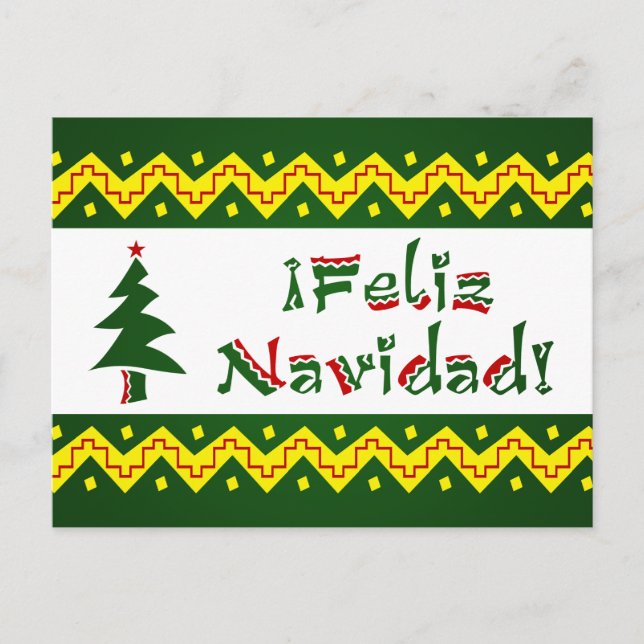 Feliz Navidad arriba Holiday Postcard (Front)