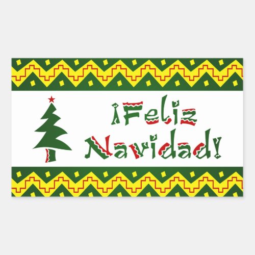 Feliz Navidad arriba Rectangular Sticker