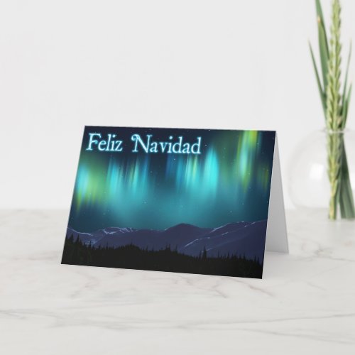 Feliz Navidad _ Aurora Borealis Holiday Card