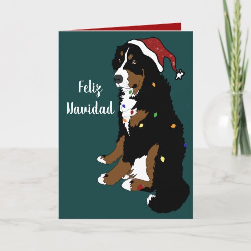 Feliz Navidad Bernese Mountain Dog Card