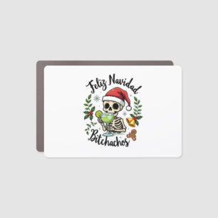 Feliz Navidad Bitchachos Funny Skull Spanish Merry Car Magnet