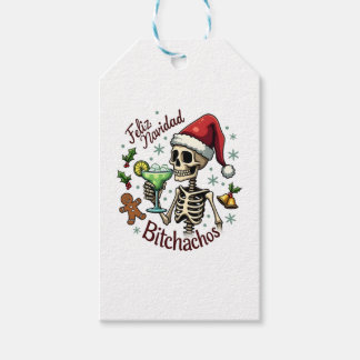 Feliz Navidad Bitchachos Funny Skull Spanish Merry Gift Tags
