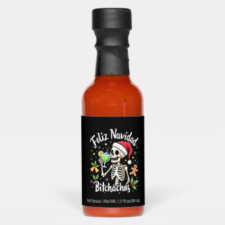 Feliz Navidad Bitchachos Funny Skull Spanish Merry Hot Sauces