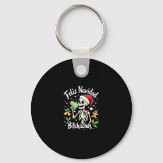 Feliz Navidad Bitchachos Funny Skull Spanish Merry Keychain
