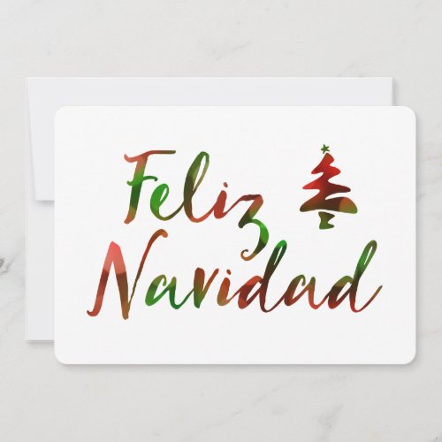 Feliz Navidad bokeh tree lights Holiday Card