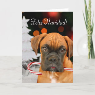 Feliz Navidad Boxer Dog greeting card