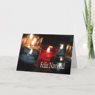 Feliz Navidad Burning candles christmas Holiday Card