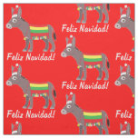 Feliz Navidad! Burro Dressed Up for the Holidays Fabric