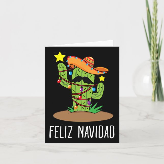 Feliz Navidad Cactus - Mexican Tree Christmas In J Card (Front)