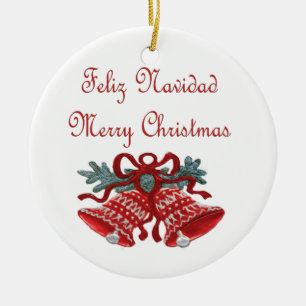 Feliz Navidad Ceramic Ornament