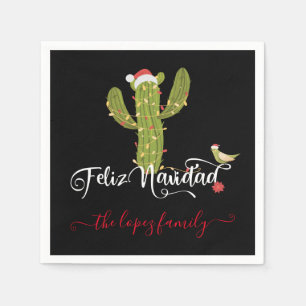 Feliz Navidad Christmas Cactus Party Napkins