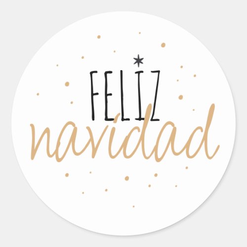 Feliz Navidad Christmas Classic Round Sticker