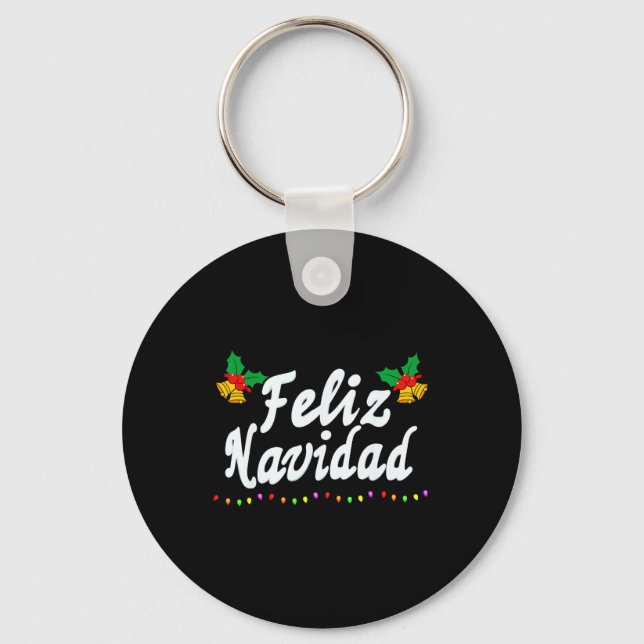 Feliz Navidad Christmas Family Men Women Kid Mexic Keychain (Front)