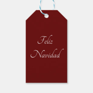 Feliz Navidad Christmas Festive Red Gift Tags