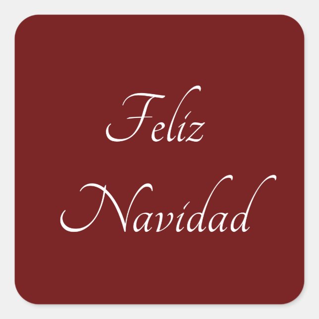 Feliz Navidad Christmas Festive Red   Square Sticker (Front)