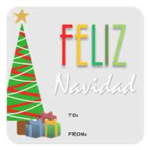 Feliz Navidad Christmas Gift Stickers