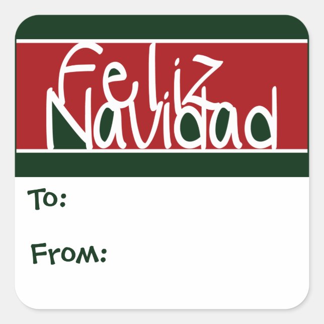 Feliz Navidad Christmas Gift Tags (Front)