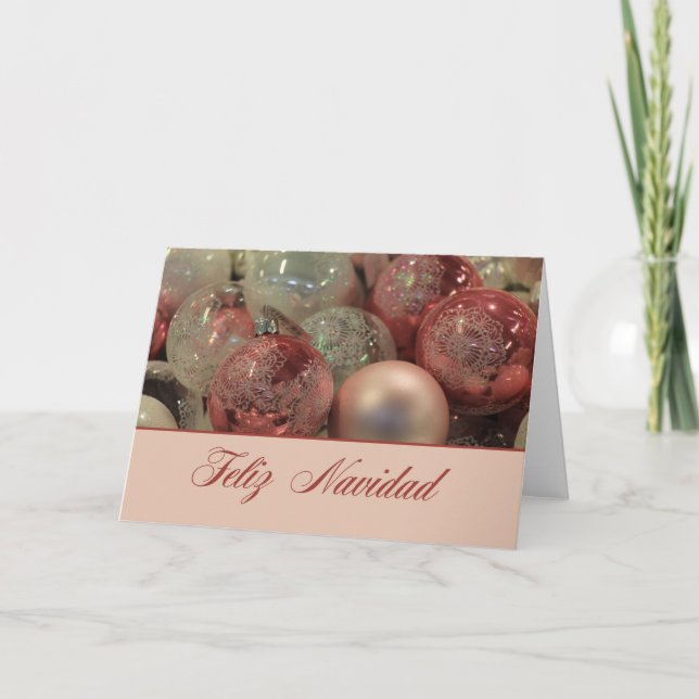 Feliz Navidad  Christmas Ornaments Holiday Card (Front)