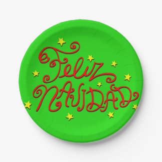 Feliz Navidad Christmas plates