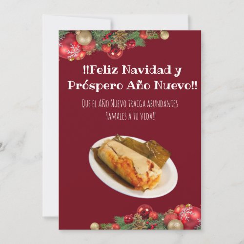 Feliz Navidad Christmas to el Comeln de Tamales Invitation