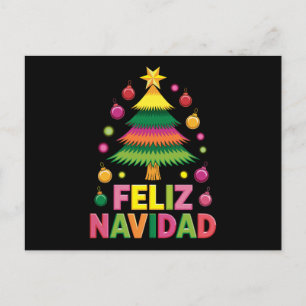 Feliz Navidad Christmas Tree Spanish Holiday Xmas Postcard