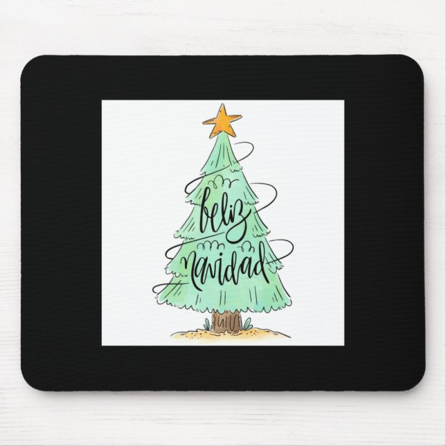 Feliz Navidad Christmas Tree T Shirt  Mouse Pad (Front)