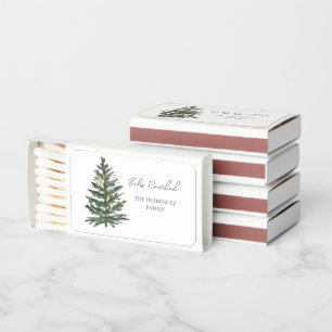 Feliz Navidad Christmas Tree with Lights Holiday  Matchboxes