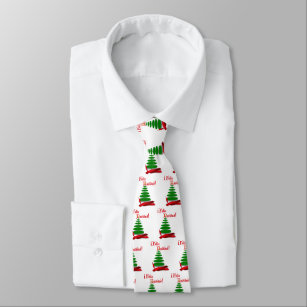 Feliz Navidad - Christmas Tree with Red Ribbon Tie