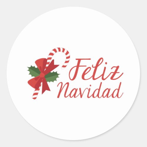 Feliz Navidad Classic Round Sticker