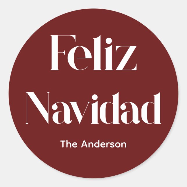 feliz navidad  classic round sticker (Front)