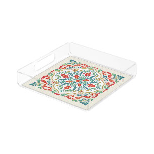 Feliz Navidad Colorful Mexican Culture Christmas Acrylic Tray